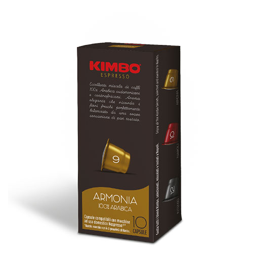 Caffè kimbo espresso armonia 100 arabica capsule compatibili nespresso