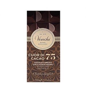 Venchi cioccolato chocolight cuor di cacao 75 fondente 100g