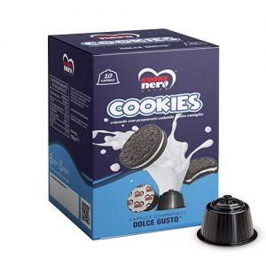 Cuore nero capsule dolce gusto bevanda cookies vaniglia