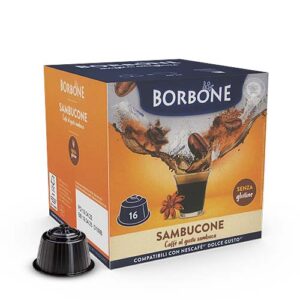 Caffè Borbone bevanda solubile capsule dolce gusto sambucone