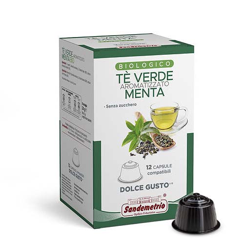 San demetrio capsule compatibili nescafè dolce gusto te verde biologico menta