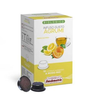 Sandemetrio capsule compatibili lavazza a modo mio infuso biologico agrumi