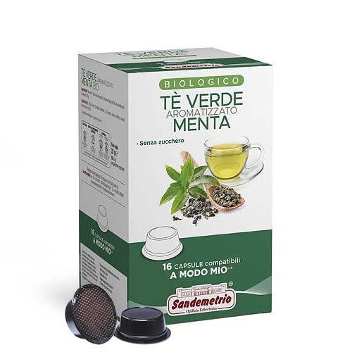 Sandemetrio capsule compatibili lavazza a modo mio te verde biologico menta