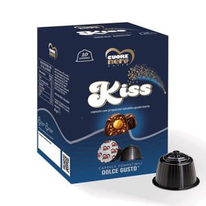 Cuore nero capsule dolce gusto bevanda kiss bacio