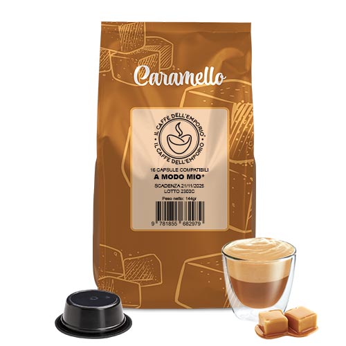 Il Caffè dell'emporio capsule compatibili lavazza a modo mio bevanda solubile caramello