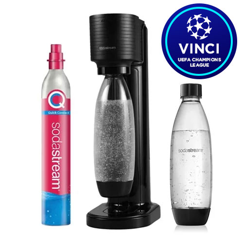 Sodastream gaia nera cilindro bottiglia fuse uefa