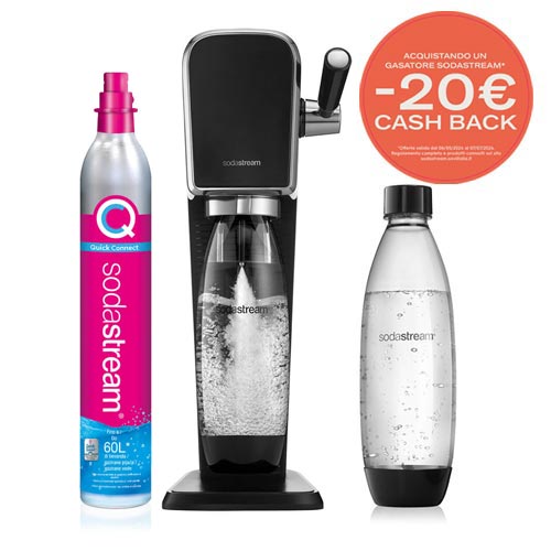 Sodastream art nero cilindro bottiglia fuse cashback