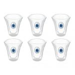 set 6 tazzine bicchierini vetro caffe borbone