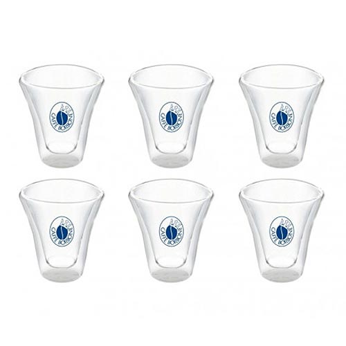 set 6 tazzine bicchierini vetro caffe borbone