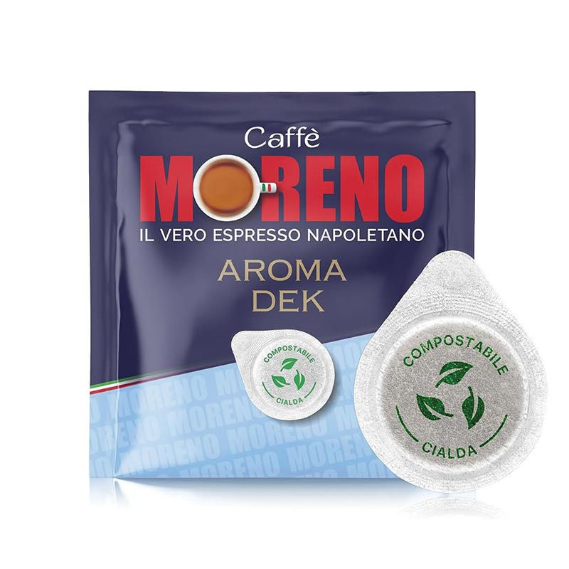Caffè moreno cialde ese compostabili aroma dek decaffeinato