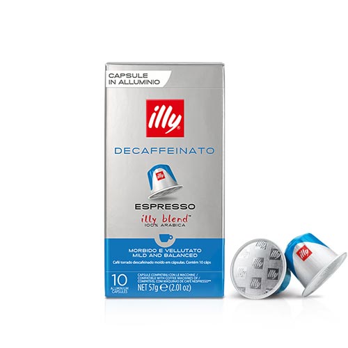 caffe illy espresso decaffeinato morbido vellutato capsule nespresso alluminio